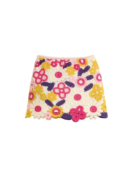 Desigual Fustă galben închis / mov închis / roz închis / lână alb