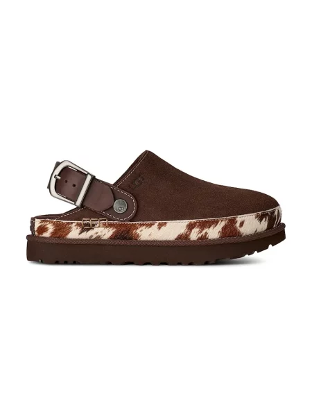 UGG șlapi pentru femei din piele întoarsă W Goldenstar Western Clog maro