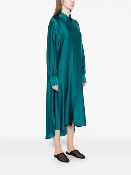 Rochie tip cămașă Silkylicious verde