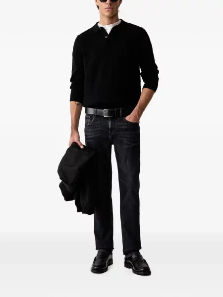 Gulerat lung tricou polo Marc O'polo negru