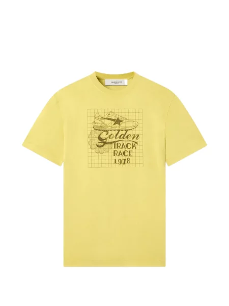 Tricou Golden Goose cu imagine din jerseu galben