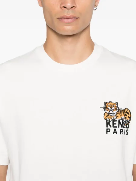 Tricou Kenzo cu dungi de tigru alb