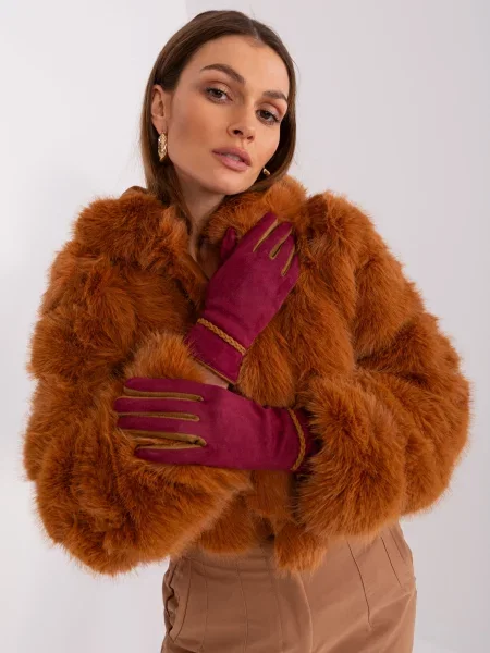 Mănuși Fashionhunters bordo