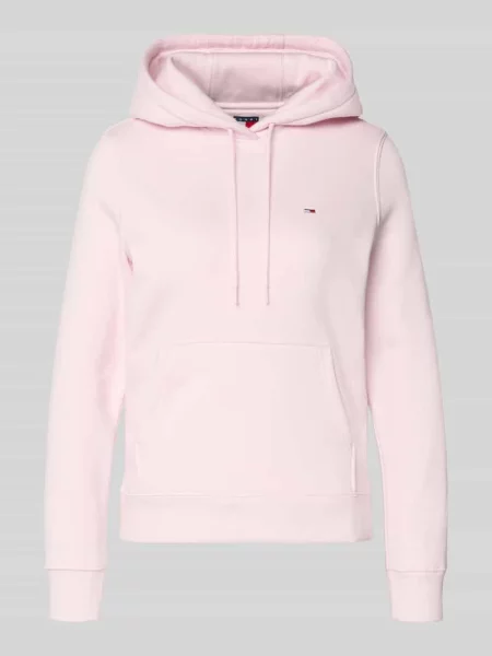 Tommy Jeans bluza z kapturem gładka różowy