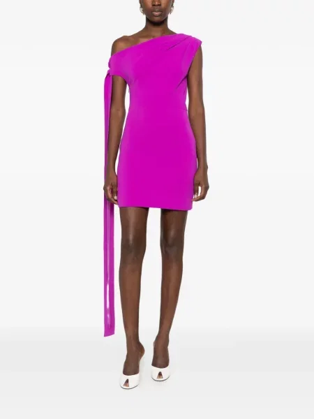 Rochie mini Solace London drapată cu un umăr gol violet
