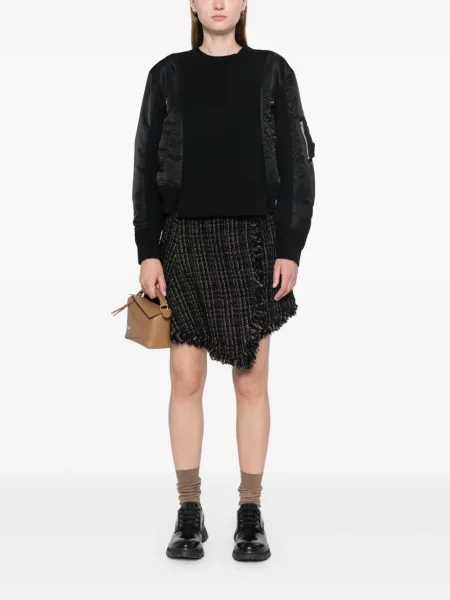 Asimetriškas mini mini sijonas Sacai juoda