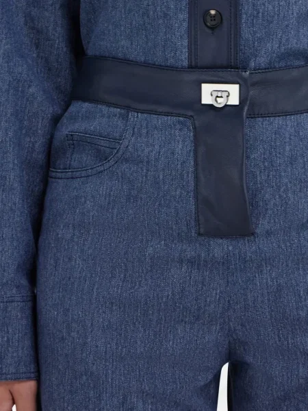 Blugi Ferragamo din piele albastru