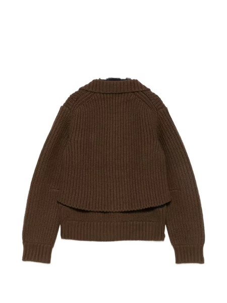 Παλτό Sacai διπλόκουμπα καφέ