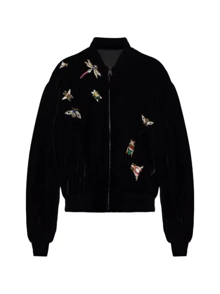 Geacă bomber Balmain de catifea negru