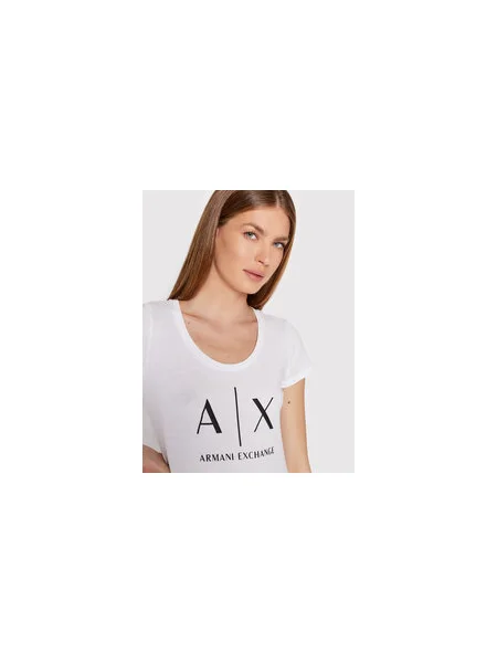Armani Exchange Póló Slim Fit fehér