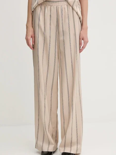 Marc Aurel pantaloni lat high waist bej