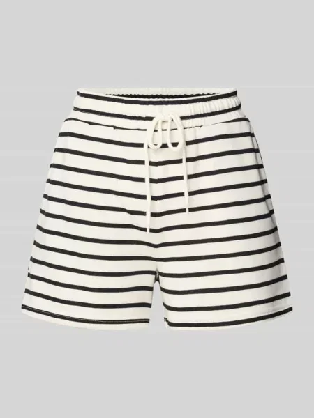 Bermudy o kroju regular fit z elastycznym pasem model ‘CHILLI’ Pieces białe