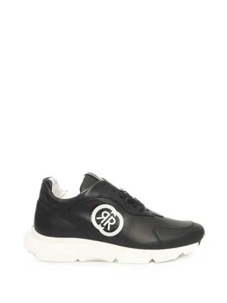Sneakerși Cerruti 1881 din piele cu autograf negru