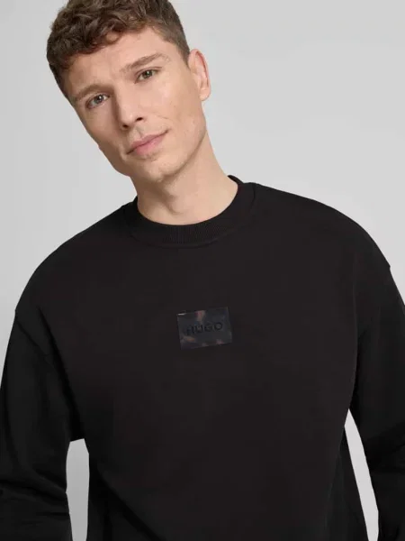Bluza o kroju regular fit z czystej bawełny model DAYLO' Hugo czarna