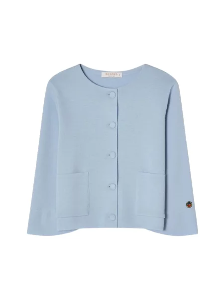 Krótki sweter Busnel wełniany niebieski