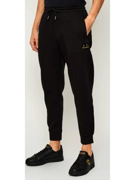 Armani Exchange pantaloni de trening uni negru