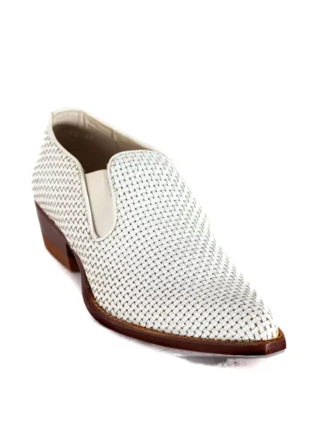 Botine Sonora din piele slip-on alb