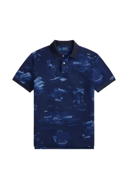Krótka czapka z daszkiem Polo Ralph Lauren w jodełkę jednorzędowa niebieska