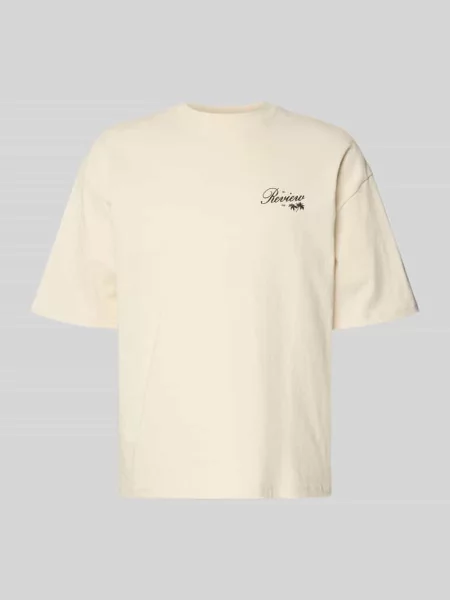 T-shirt z okrągłym dekoltem i nadrukiem z logo labelu Review