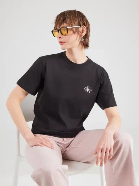 Calvin Klein Jeans Tričko svetlosivá / čierna biela