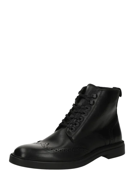 Botine Boss cu șireturi din piele negru