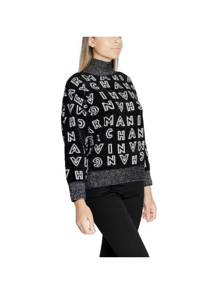 Pulover Armani cu guler înalt negru