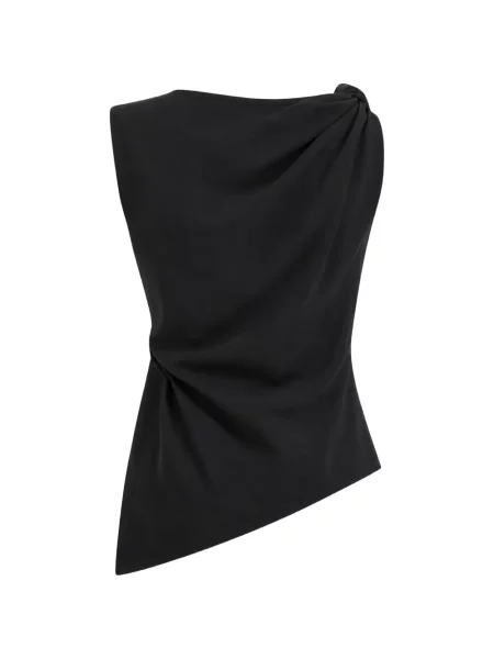 Top Róhe asimetric drapat negru