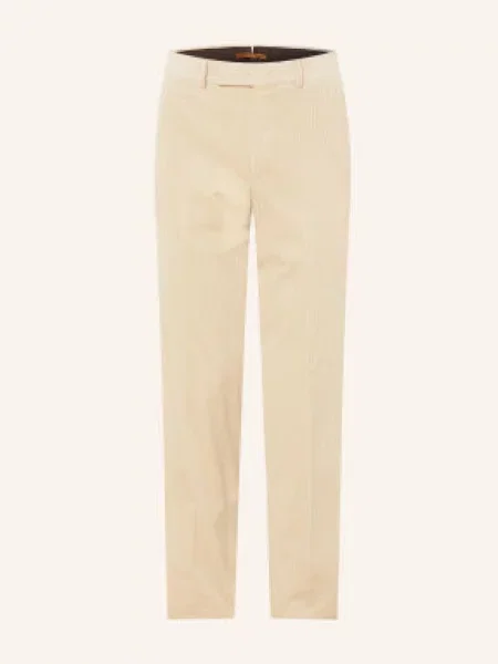 Zegna Spodnie Z Sztruksu O Kroju Regular Fit beige beżowe