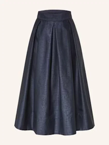 Sem Per Lei Plisowana Spódnica blau granatowa