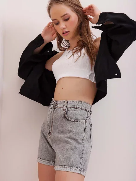 Trend Alacati Stili Шорти джинсові сірий