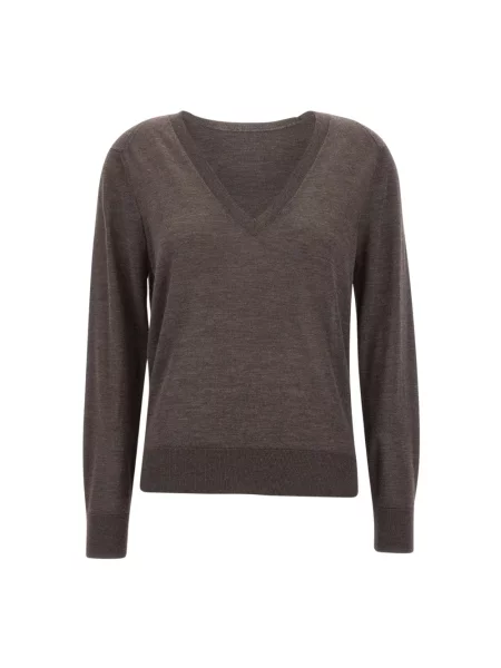 Sweter Loulou Studio z kaszmiru brązowy