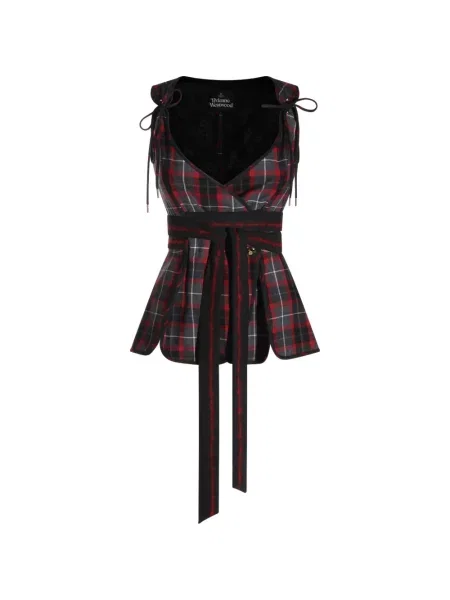 Top Vivienne Westwood în carouri cu imagine gri