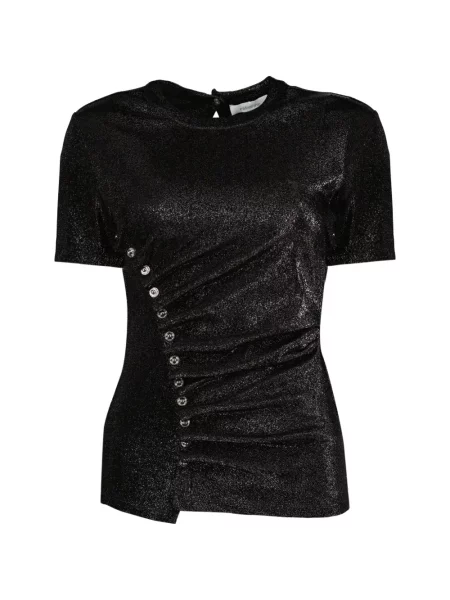 Top Rabanne drapat negru