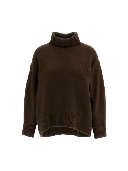 Sweter z golfem Arch4 z kaszmiru brązowy