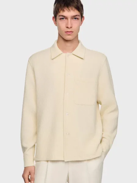 Рубашка Sandro бежевая