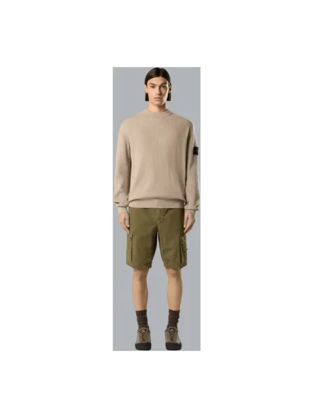 Dzianinowy sweter Stone Island z kamieniami beżowy