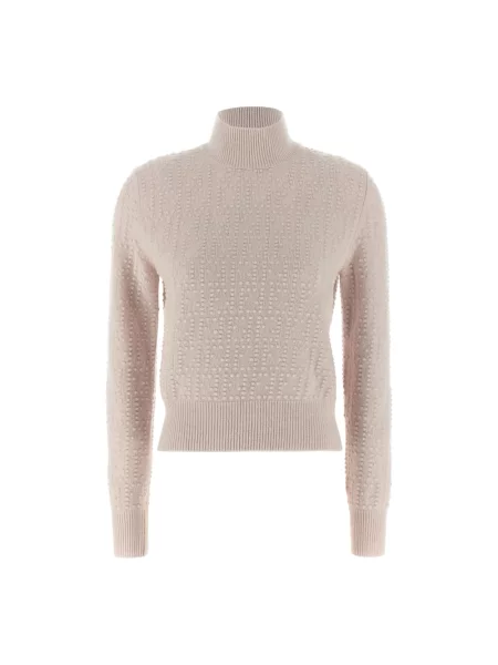 Sweter Fendi wełniany różowy