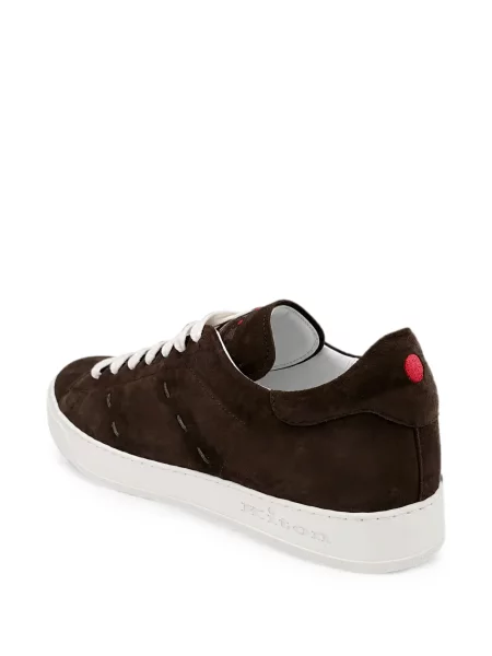 Sneakerși Kiton din piele de căprioară maro