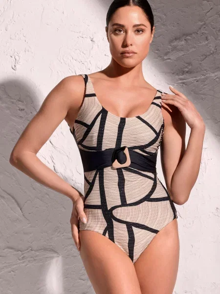 Сдельный купальник с принтом