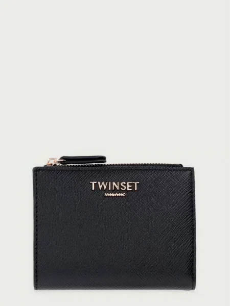 Twinset portofel cu imitație de piele negru