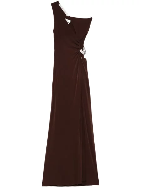 Rochie Nissa de cristal maro