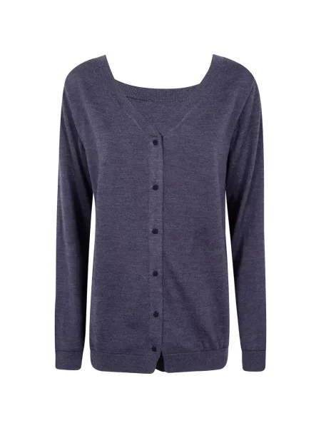 Cardigan Semicouture de lână cu decolteu în V gri