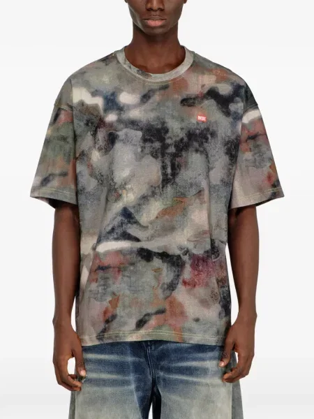 Tricou Diesel cu imprimeu abstract gri