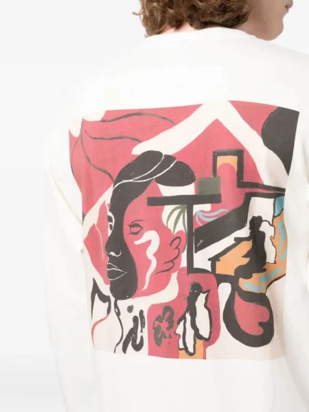 Tricou Bethany Williams cu imagine lung alb