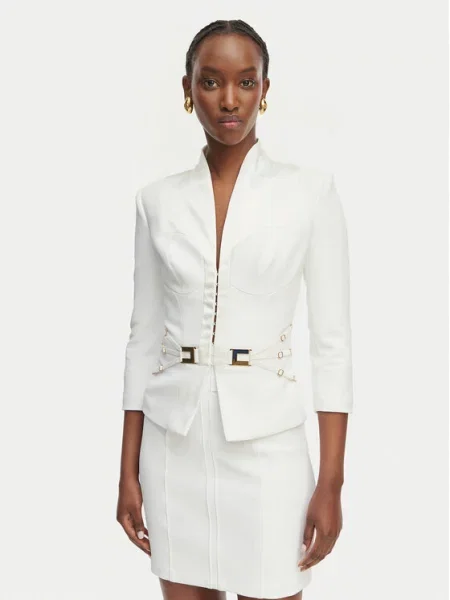 Elisabetta Franchi Sacou alb