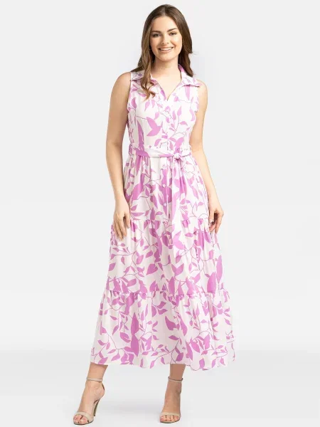 Sukienka maxi Perso bez rękawów biała