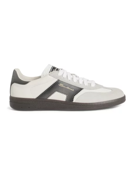 Sneakersy Santoni skórzane białe