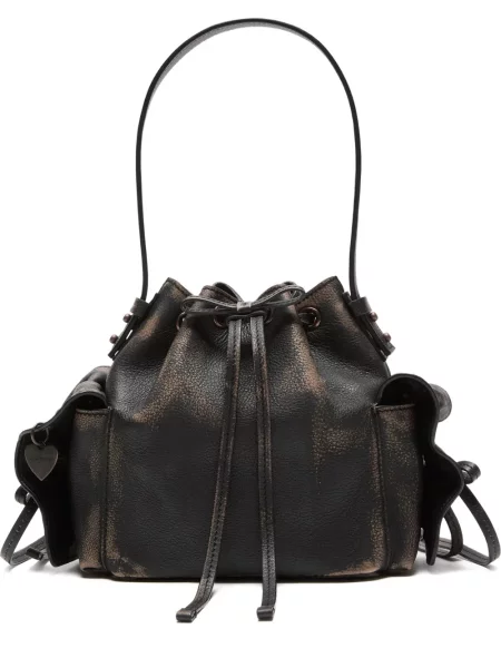 Mini geanta de piele Acne Studios din piele mini maro