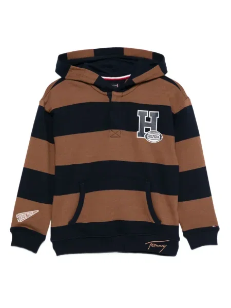 Dětska mikina s kapucí Tommy Hilfiger hnědá