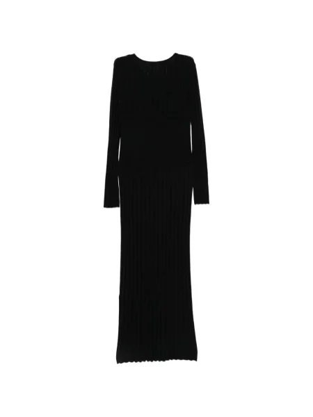 Lung rochie maxi Lisa Yang tricotate negru